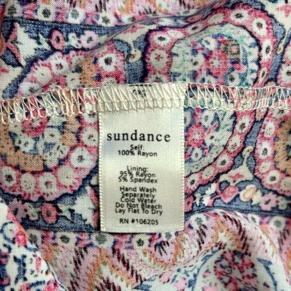 Sundance Wild Provence Mixed Print Keyhole Kimono Peasant Dress V-Neck Size S - Picture 9 of 10